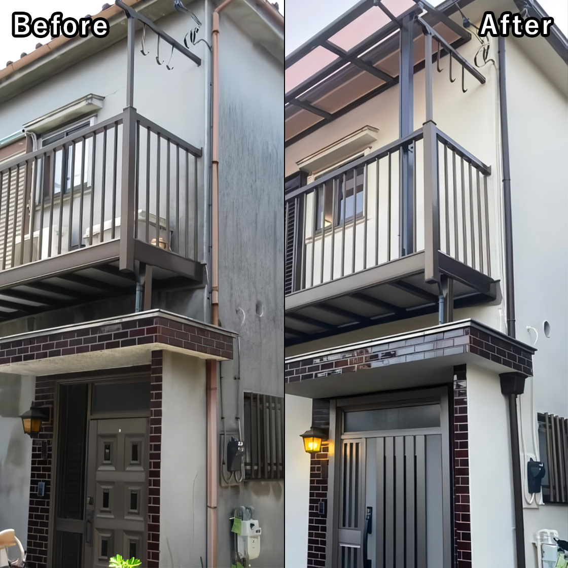 外装工事のビフォーアフター（施工前と施工後の比較）