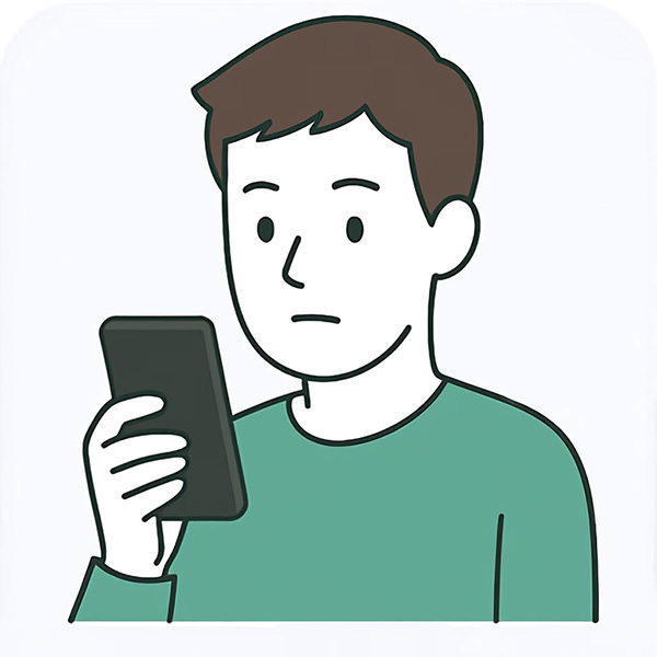 スマホで探しても業者を決めきれない人のイラスト